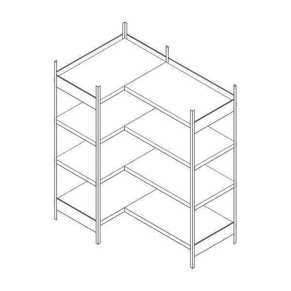 FLADAFI Fachbodeneckregal, 3 vormontierte Stützrahmen, F21194