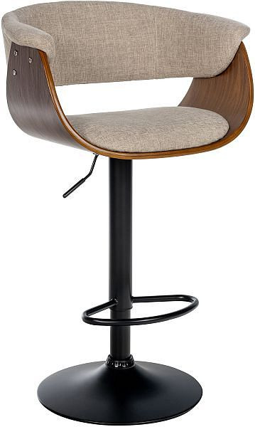 CLP Barhocker Vestal Stoff, walnuss/creme, 323443, 4255716307646