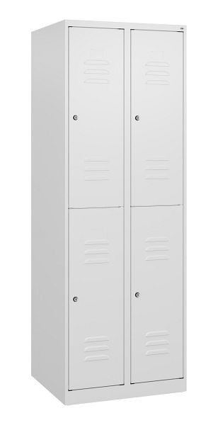 C+P Doppelstöckiger Spind Classic PLUS, 2 Abteile, 1700x600x500mm, 9016/9016, Zylinderschlösser, 0803007-20 S10025