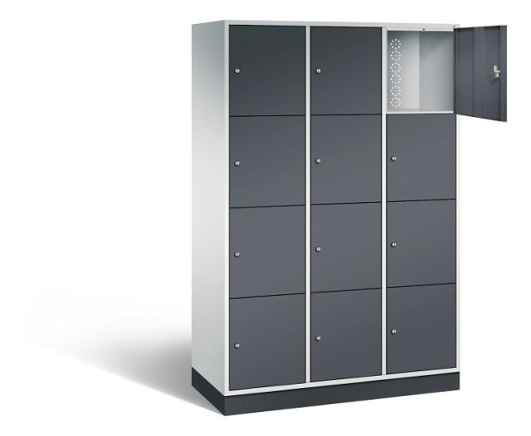 C+P XL-Schließfachschrank Intro, H1950xB1220xT490mm, Farbe: Lichtgrau / Schwarzgrau, 8470-302 S10105