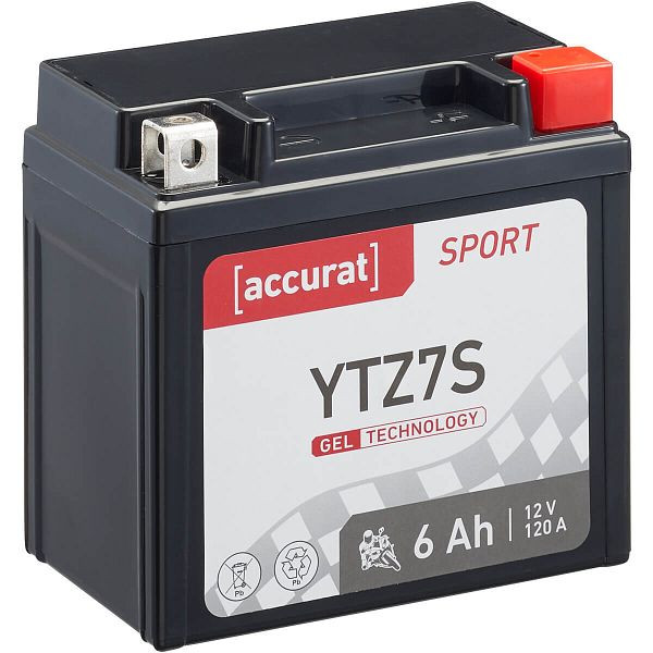 Accurat Sport GEL YTZ7S Motorradbatterie 6Ah 12V 120A, MBG-YTZ7S