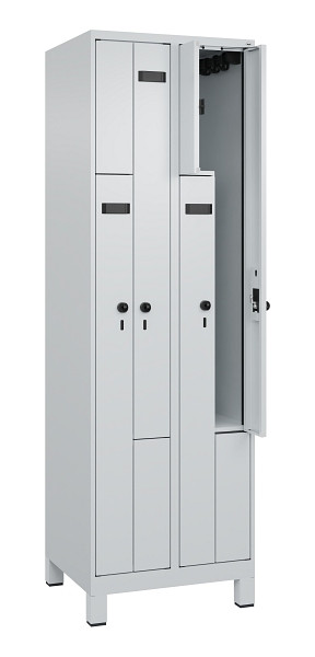 C+P Z-Spind Evolo PLUS, Füße, 4 Fächer, 1950x600x500mm, 7035/7035, Drehriegel, 049013-204 S10012