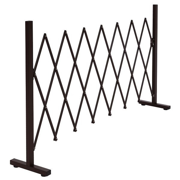 Mendler Alu Absperrgitter HWC-K56, Scherengitter Schutzgitter Zaun, ausziehbar schwenkbar Stahl 103x31-200x31cm, braun, 89390