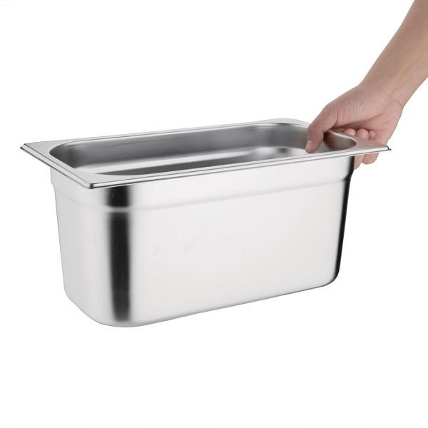 Vogue Edelstahl Gastronorm Schalen Set 1/3 und 4 x 1/6 mit Deckeln, SA246