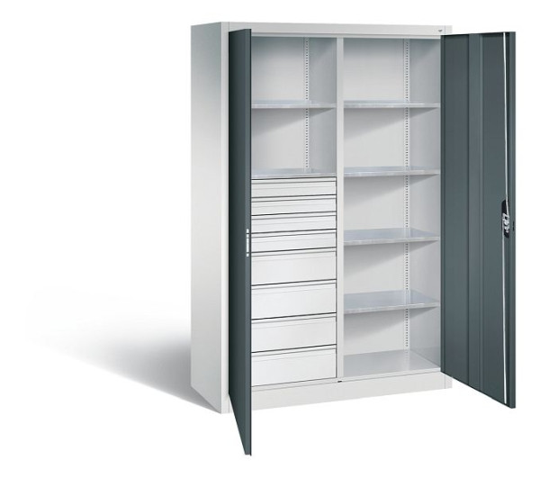 C+P Werkzeugschrank Acurado, H1950xB1200xT500mm, Farbe: Lichtgrau / Anthrazitgrau, Muldengriff, 8931-305 S10256