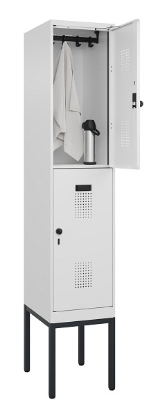 C+P Doppelstock-Spind Evolo PLUS, Gestell, 2 Fächer, 2120x400x500mm, 9016/9016, Drehriegel, 0493307-12 S10020