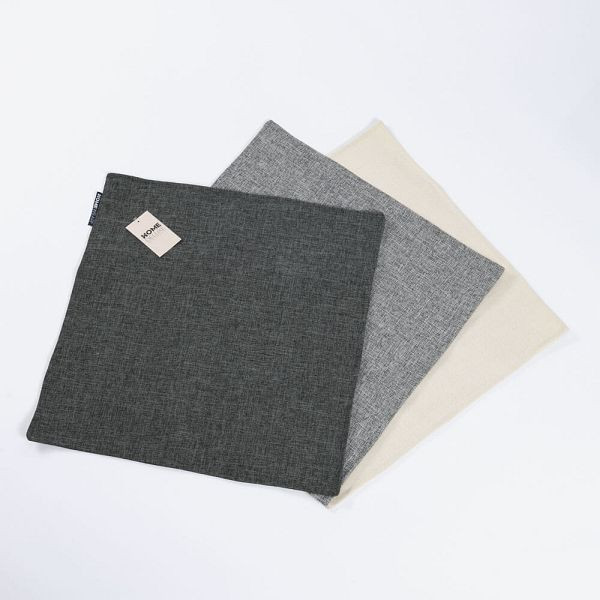 HOME DELUXE Leinen Kissenbezug CHARM mit Kissenfüllung, Grau, 60822