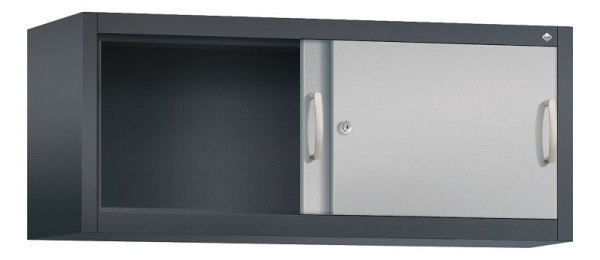 C+P Aufsatzschrank Acurado, H500xB1200xT400mm, Farbe: Schwarzgrau / Weißaluminium, Bügelgriff, 1 OH, 2044-00 S10044