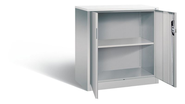 C+P Büroschrank Acurado, H1000xB930xT500mm, Farbe: Weißaluminium, Muldengriff, 2 OH, 9286-1200 S10352