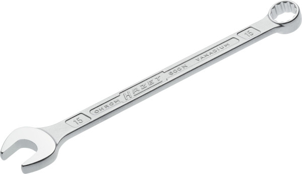 Hazet Ring-Maulschlüssel, Außen-Doppel-Sechskant-Tractionsprofil, 15 mm, 600N-15