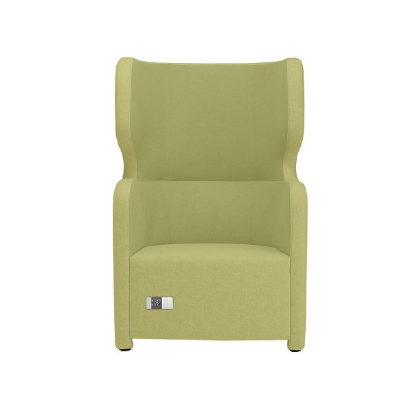 Bisley Sessel Vivo, Einsitzer, Hohe Rückenlehne, 2 Steckdosen und 2 USB Anschlüsse, NE0426 wiesengrün, VIVH1P.NE0426