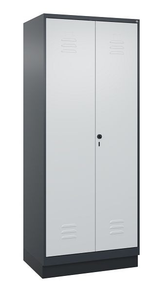 C+P Mehrzweckschrank Classic PLUS, Sockel, 2 Abteile, 1950x800x500mm, 7016/7035, Drehriegel, Türen zueinanderschlagend, 080022-22B S10013