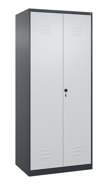 C+P Mehrzweckschrank Classic PLUS, Putzmittel-Spind, 2 Abteile, 1850x800x500mm, 7016/7016, Drehriegel, 080100-02 S10010