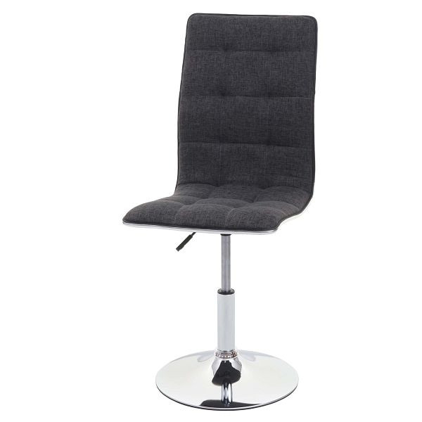 Mendler Esszimmerstuhl HWC-C41, Stuhl Küchenstuhl, höhenverstellbar drehbar, Stoff/Textil, grau, 74274