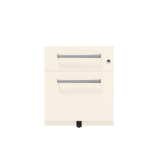 Bisley Rollcontainer Note™, 2 Schubladen, Tiefe 775 mm, Designgriff, 625 reinweiß, NWH79M7BF625