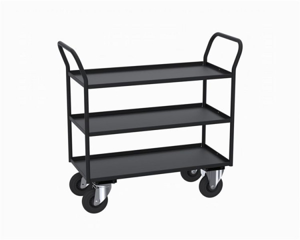 Kongamek Blechwagen 450 3 Regale, Bremse, Etagenwagen mit 3 Böden, vollständig geschweißt, 1080 x 450 x 1000 mm, KM4134-SB