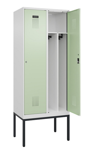C+P Spind Evolo PLUS, Gestell, 2 Abteile, 2120x800x500mm, 9016/6019, Verschluss Zylinderschloss, 0490307-22F S10046