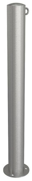 Schake Sperrpfosten aus Edelstahl Typ 4089P, Ø 89mm, ortsfest zum Aufdübeln, geschliffen, mit 1 Öse, 4089P+1