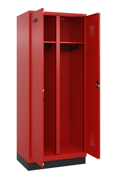 C+P Schwarz-Weiß-Spind Evolo PLUS, mit Sockel, 2 Abteile, 1950x800x500mm, 3020/3, Zylinderschloss, 049022-22 S10052