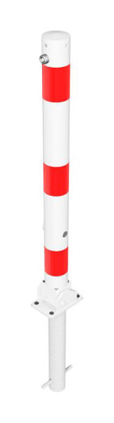 Schake Absperrpfosten Stahlrohr Ø 76 x 2,6 mm umlegbar, mit Dreikantverschluss, zum Einbetonieren mit Bodenhülse Typ 47, 476FUHB