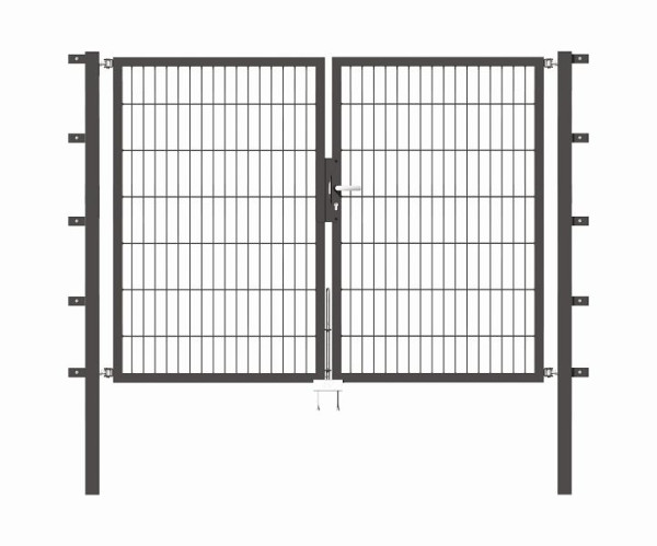 Alberts Doppeltor Flexo mit Zubehör, Breite 200 cm, Höhe: 140 cm, anthrazit, 648442