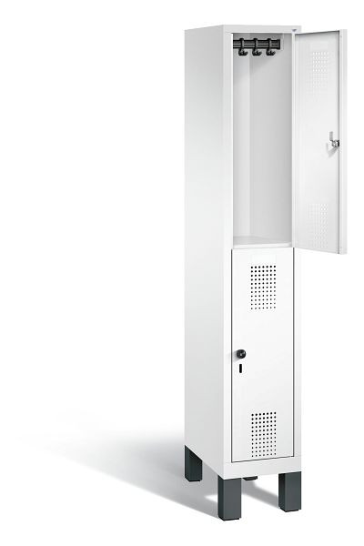 C+P Spind doppelstöckig Evolo, H1850xB320xT500mm, Farbe: Verkehrsweiß, 48310-10 S10024