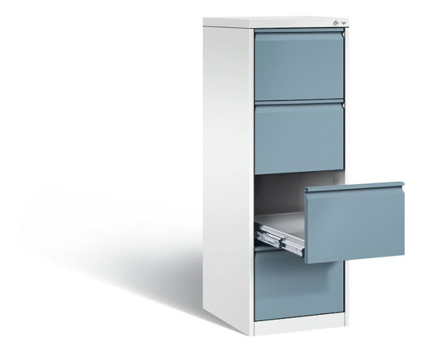 C+P Schubladenschrank Acurado, H1357xB433xT590 mm, Weiß/Horizontblau, 12434-321 S10050