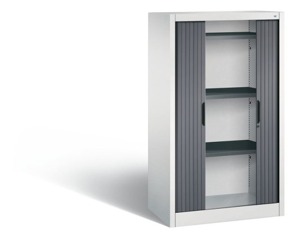 C+P Sideboard mit Rollladen Omnispace, H1345xB800xT420mm, Farbe: Grau/Schwarzgrau, Griffmulde, 3 OH, 3221-00 S10045