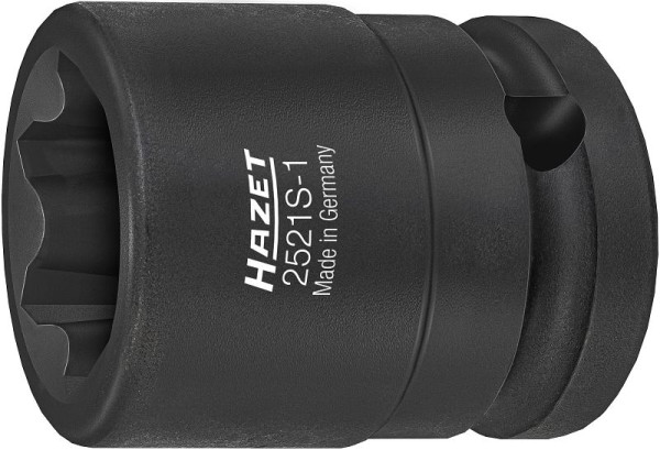 Hazet Schlag-, Maschinenschrauber Steckschlüsseleinsatz, mit Sonderprofil, Vierkant12,5 mm (1/2 Zoll), Rillenprofil, 2521S-1