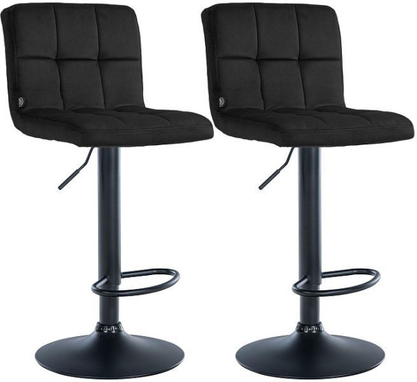 CLP Barhocker Peru Samt schwarz, schwarz, VE: 2 Stück, 324929