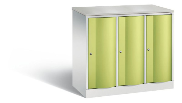 C+P Spind Resisto, 3 Abteile, H1077xB1148xT540 mm, Grau/Viridingrün/DBS Hellgrau, 8271-372 S10119