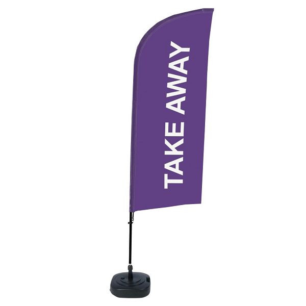 Showdown Displays Beachflag Alu Wind Komplett-Set Take Away Violett ECO, BFAW310-WT21-I65ECO