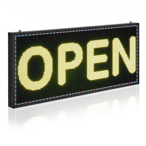 VEVOR LED Zeichen P6 Vollfarbe flexibles Scrolling Panel, DIY Anzeigetafel mit Text & GIF, Bluetooth (990 x 412 mm), YPGDGGP40X18HX5YG001V2