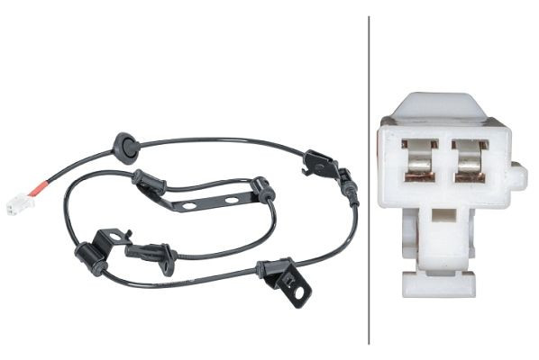 HELLA Sensor, Raddrehzahl - 12V - 2-polig - Hinterachse rechts - Kabel: 990mm - mit Halter, 6PU 012 679-721