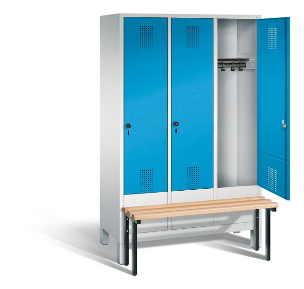 C+P Garderobenschrank Evolo, H1850xB1200xT815mm, Farbe: Lichtgrau / Lichtblau, 48030-32 S10023