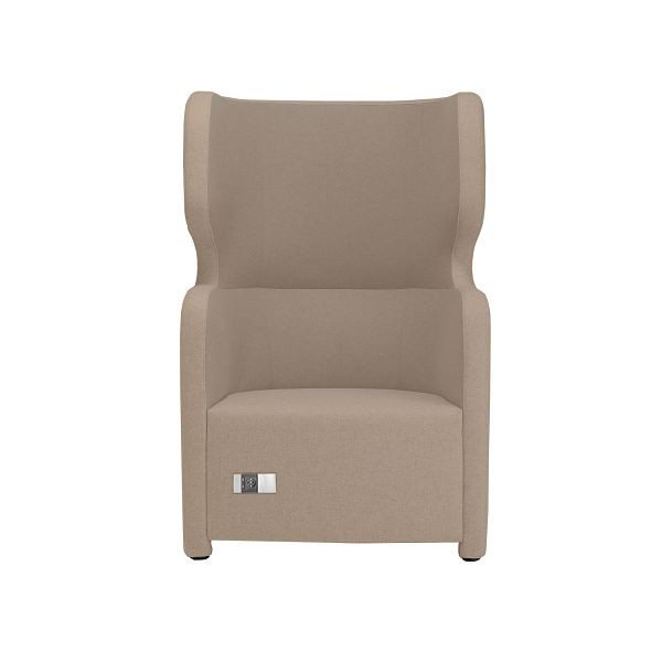 Bisley Sessel Vivo, Einsitzer, Hohe Rückenlehne, 2 Seitentaschen, 2 Steckdosen und 2 USB Anschlüsse, NE0533 beige, VIVH1PS2.NE0533