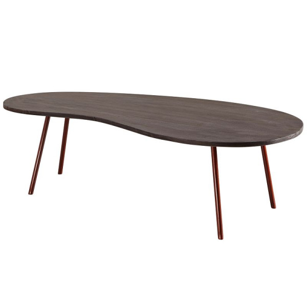 Wohnling Design Couchtisch JAI 122x34,5x63 cm Akazie mit Metallbeinen Kupfer, WL5.618