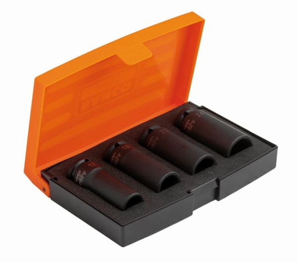 Bahco 1/2" Kraft-Steckschlüssel-Satz, 6kant, lang, 4-teilig, 17-24 mm, K7806M/S4