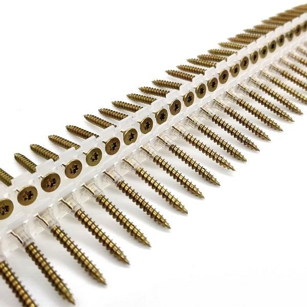 adunox Magazinschrauben Langband - Spanplattenschrauben mit Vollgewinde, TX20, galvanisch verzinkt (gelb), 4,0 x 40 mm, VE: 1000 Stück, 1110310-4040