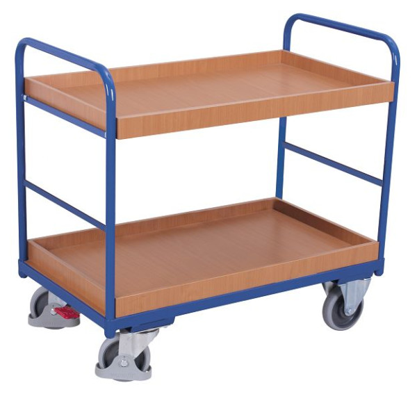 VARIOfit Etagenwagen niedrig, Ladefläche: 965 x 555 mm, RAL 5010 enzianblau, LadehöheLadehöhe: 525 mm, sw-600.208