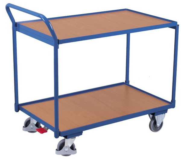 VARIOfit Tischwagen mit 2 Ladeflächen, Außenmaße: 975 x 525 x 1.010 mm, RAL 5010 enzianblau, sw-500.500
