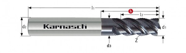 Karnasch VHM-Feinschruppfräser MTC d= 6,0/L3=21 Schaft HA HVS, 306356060021