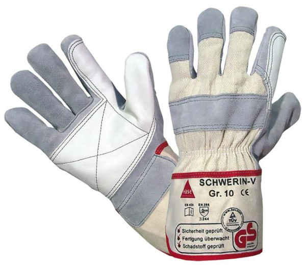 Hase Safety SCHWERIN - V, 5-Fg.-Sicherheitshandschuhe aus Spaltleder, Größe: 12, VE: 12 Paar, 212170-12