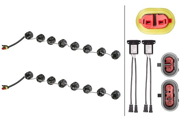 HELLA LED-Tagfahrleuchtensatz, LEDayFlex, 12/24V, ECE-R10/SAE/E9 1152/ECE-R7/ECE-R87/ECE-R148/E24 5852, 120mm, Satz, Positionslicht, 2PT 010 458-771