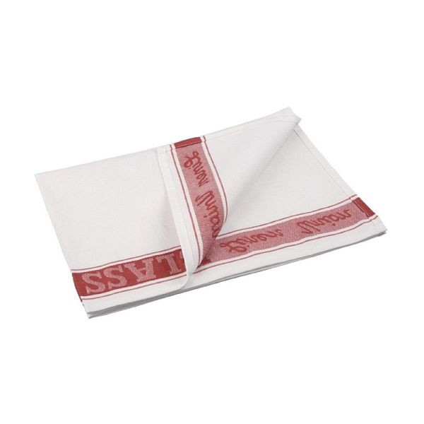 Vogue Gläsertuch roter Rand, 50,8 x 76,2 cm, Halbleinen, E910