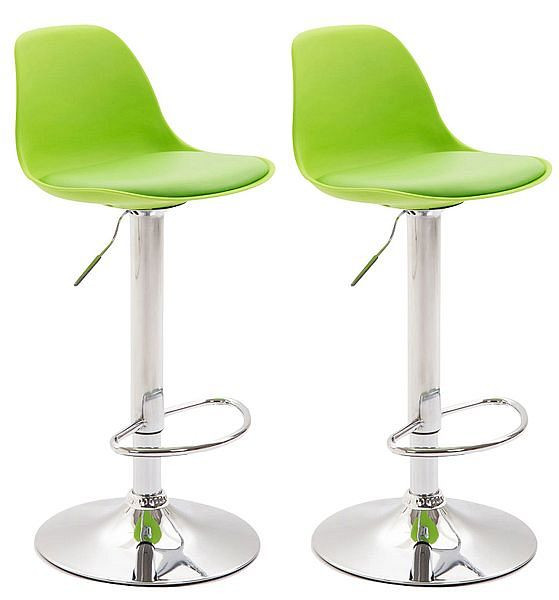 CLP Barhocker Kiel Kunststoff chrom, grün, VE: 2 Stück, 314189