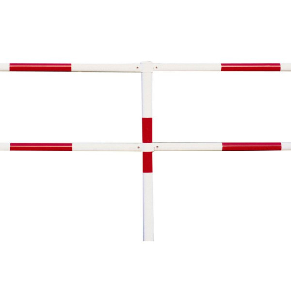 Stein HGS Systemgeländer -Mountain-, Standpfosten Ø 60 mm, mit Rundkopf, Gesamtlänge 1000mm, zum Aufdübeln mit Bodenplatte, Farbe: rot/weiß, 11819