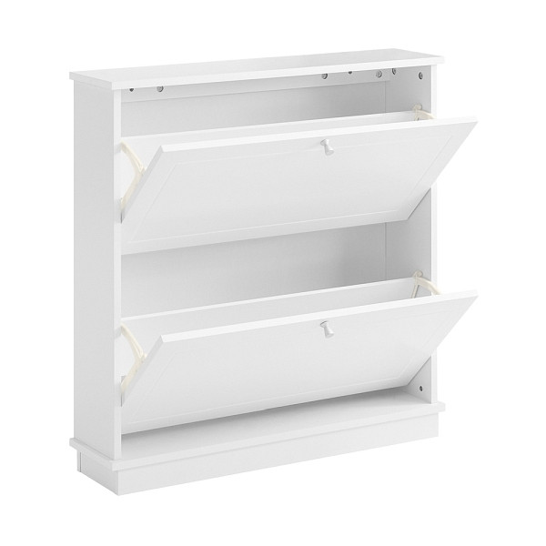 SoBuy Schuhschrank mit 2 Türen Weiß 76x18x78 cm, Modern, FSR99-W