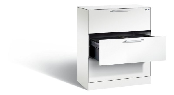 C+P Hängeregistraturschrank Asisto, H1010xB800xT435mm, Farbe: Verkehrsweiß, Bügelgriff, 146043-312 S10110