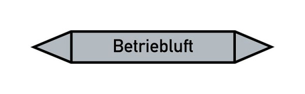 Schilder Klar Rohrleitungskennzeichen Betriebluft, 33000x90 mm Folie selbstklebend, 101507/95